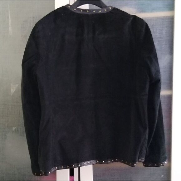 Luis Dell'Olio XL wearable art black suede jacket - Picture 8 of 9